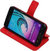 Rood Samsung Galaxy J3 TPU wallet case booktype hoesje HM Book