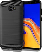 Brushed Backcover hoesje voor Samsung Galaxy J4 Plus 2018  - Zwart