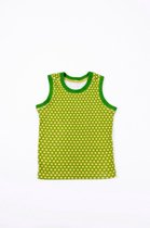 Ducksday – T-shirt – Top – Tanktop-  Unisex – Stretch – Funky green – Groen – Geel - Promo – maat 116-122 – 8  jaar