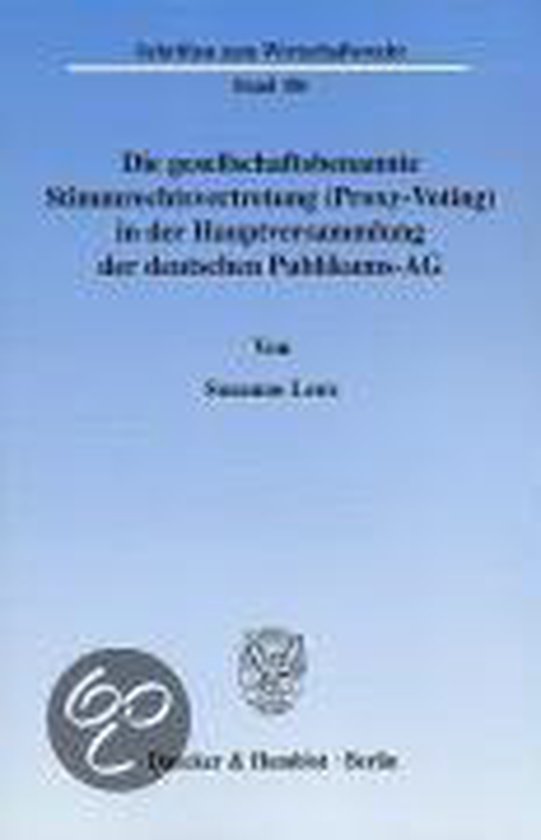 Die gesellschaftsbenannte Stimmrechtsvertretung (Proxy-Votin ... - cover