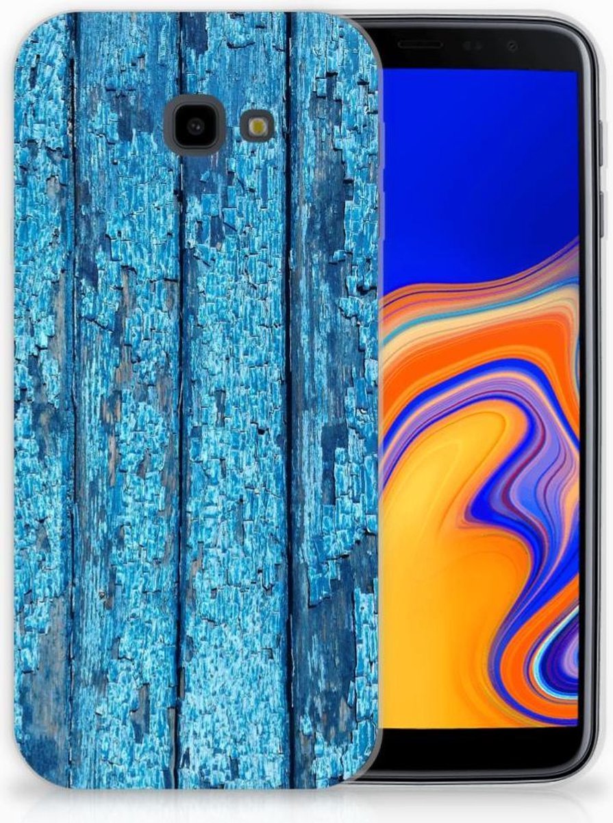 Samsung Galaxy J4 Plus (2018) Bumper Hoesje Wood Blue