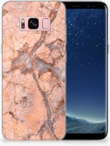 Siliconen Hoesje Samsung Galaxy S8 Design Marmer Oranje