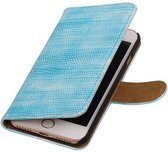 Hagedis Bookstyle Hoes - Wallet Case Telefoonhoesje - Geschikt voor iPhone 7 / 8 Turquoise