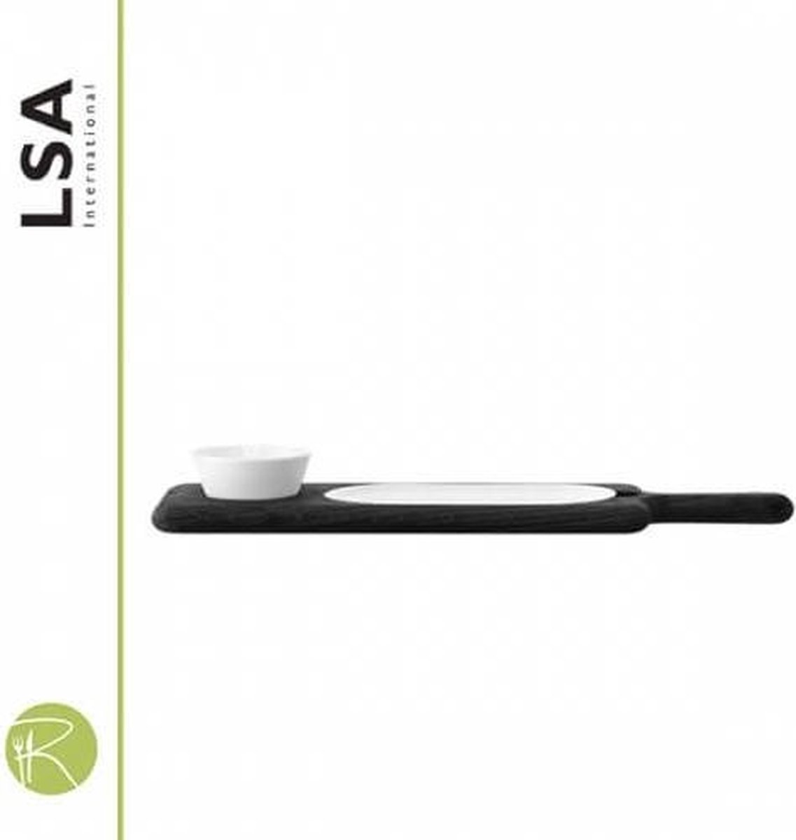 LSA Paddle Black Snack- & Tapasschaal - Met houten dienblad