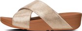FitFlop™ Lulu™ Cross Slide Sandals Shimmer Print Gold Shimmer-Print - Maat 40