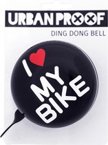 URBAN PROOF Ding Dong - Fietsbel - 80 mm - I love my bike Zwart