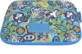 Kinmac – Laptop/Tablet Sleeve met Paisley print tot 10 inch – 27 x 21 x 1,5 cm - Blauw/Groen