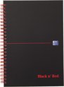 Oxford Black n' Red - Notitieboek - A5 - Ruitjes Papier - 90g - Hardcover - Zwart