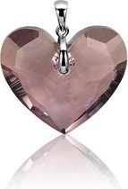 Zinzi zilveren hart hanger Swarovski rood ZIH860R