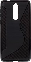 Shop4 - Nokia 8 Hoesje - Zachte Back Case S Shape Zwart