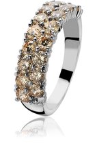 Zinzi - Zilveren Ring - Zirkonia - Champagne - Maat 60 ZIR1053C60