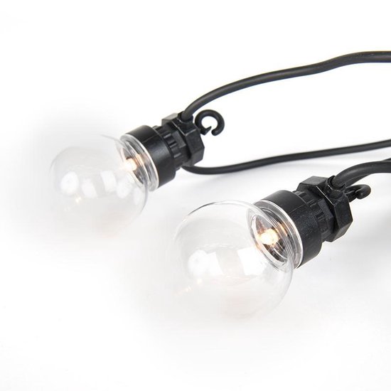 Lumineo - LED partylights - buiten - klassiek warm licht - 20 globe lampen  - 9,5m | bol.com