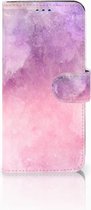 Geschikt voor Samsung Galaxy S9 Bookcase Design Pink Purple Paint