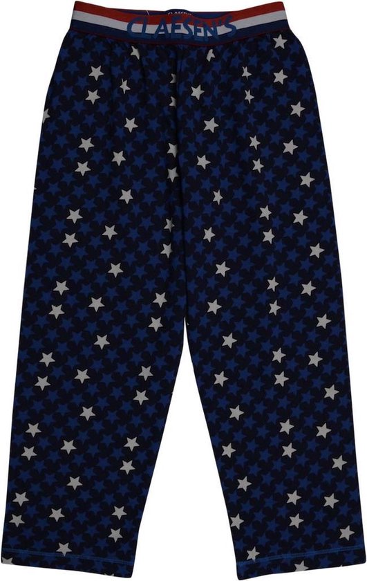 Claesens Jongens Pyjamabroek met sterprint in blauw/wit/rood - Maat 116  -122 | bol.com