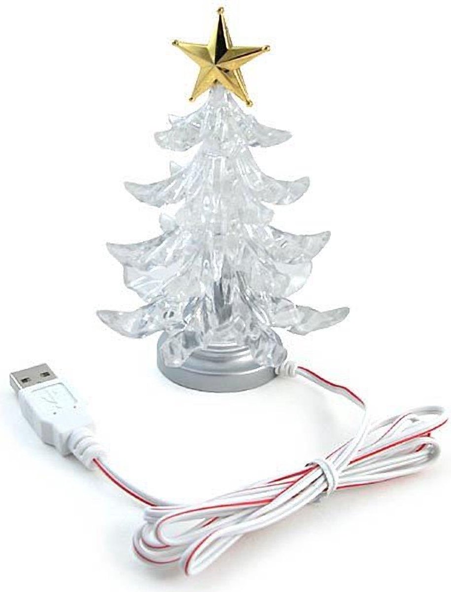 USB RGB Kerstboom met 7 Kleuren hoogte 10cm