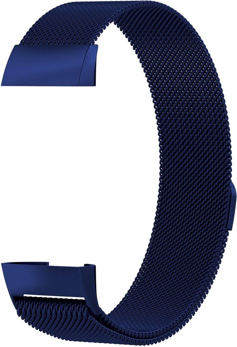 KELERINO. Milanees bandje geschikt voor Fitbit Charge 3 Blauw - Small