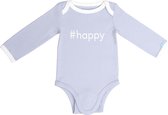 BiNKi - Baby romper lange mouw lila grijs met zachte en makkelijke sluiting - onesie - 100% organisch katoen - GOTS - maat 74/80