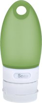Rubytec Knijpfles Splash - 37 ml - Reisfles voor Handbagage - Siliconen Doseersluiting - Eenvoudig te vullen & te reinigen - No-spil-opening - BPA-vrij - Reisflacon - Navulbaar - ø3,5 cm - Groen/wit