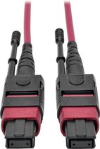 Tripp-Lite N845-10M-12-MG MTP/MPO Multimode Patch Cable, 12 Fiber, 40/100 GbE, 40/100GBASE-SR4, OM4 Plenum-Rated (F/F), Push/Pull Tab, Magenta, 10 m (32.8 ft.) TrippLite