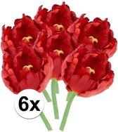 6x Rode tulp 25 cm - kunstbloemen