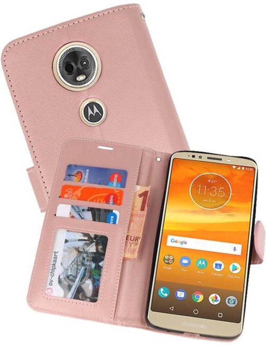 Wallet Cases Hoesje Geschikt voor Moto E5 Plus Roze