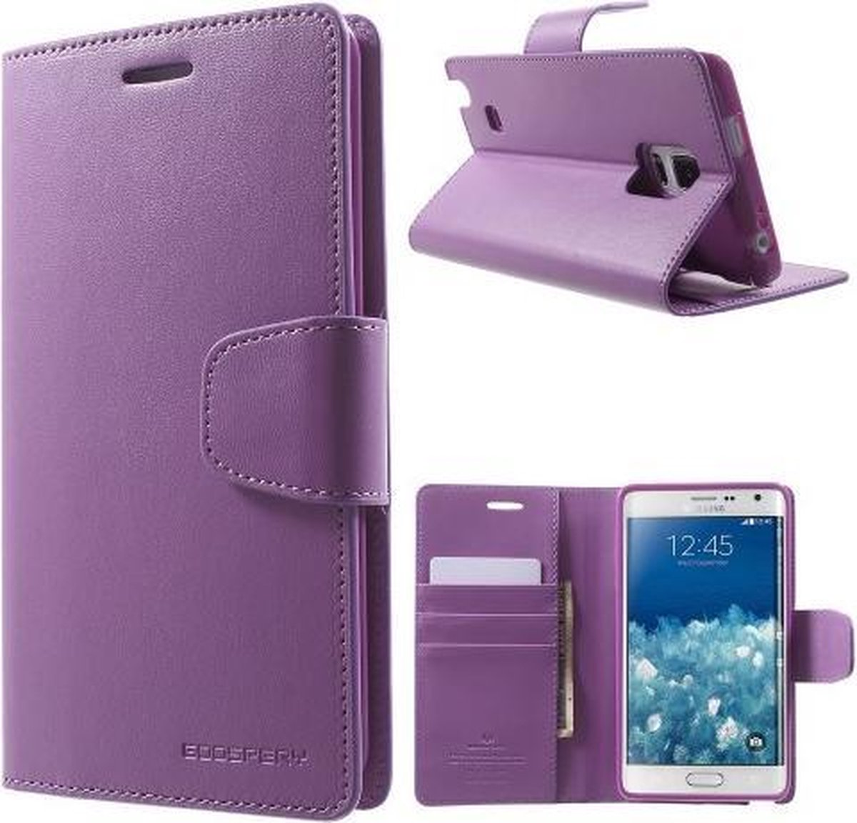 Goospery Sonata Leather case hoesje Samsung Galaxy Note Edge paars