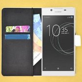 Wit effen wallet book style case cover voor Sony Xperia L1