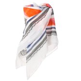 Vierkante sjaal met een grafische veelkleurige print