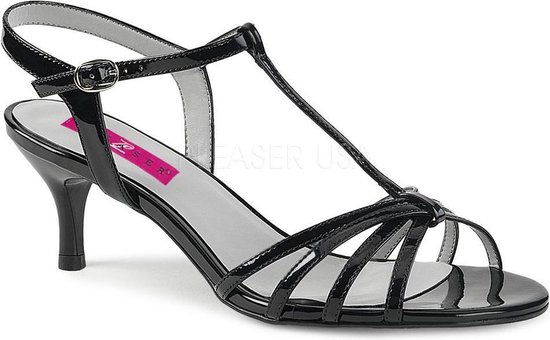 Kitten-06 lak sandaal met T-bandje en korte hak - (EU = US - Pleaser Pink Label
