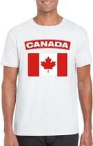 T-shirt met Canadese vlag wit heren M