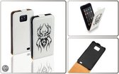 Samsung Galaxy S2 I9100 /  S2 Plus i9105   Flip Case/Cover Hoesje Spider Tattoo
