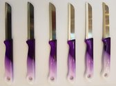 Solingen - couteau d'office super tranchant avec dentelé violet (6x)