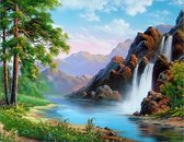 Eagle® Diamond Painting Volwassenen - Diamond Painting Kinderen - Waterval - 50x40cm