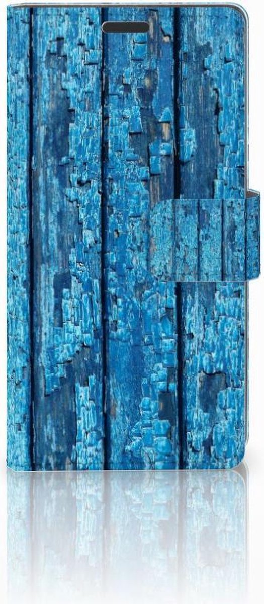 Sony Xperia Z3 Book Style Case Wood Blue