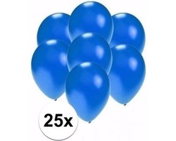 Kleine metallic blauwe ballonnen 25 stuks - Feestartikelen/versiering