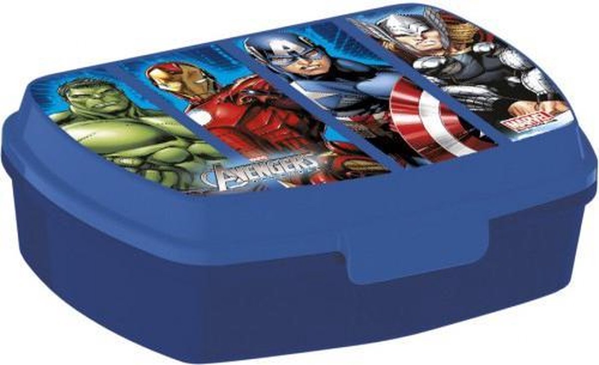 Stor Broodtrommel Avengers 170 X 130 X 55 Mm Blauw
