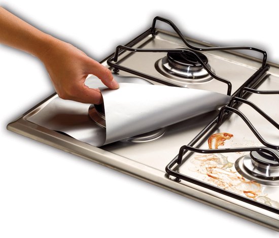 film de protection cuisinière à gaz 27x27cm 4 pièces