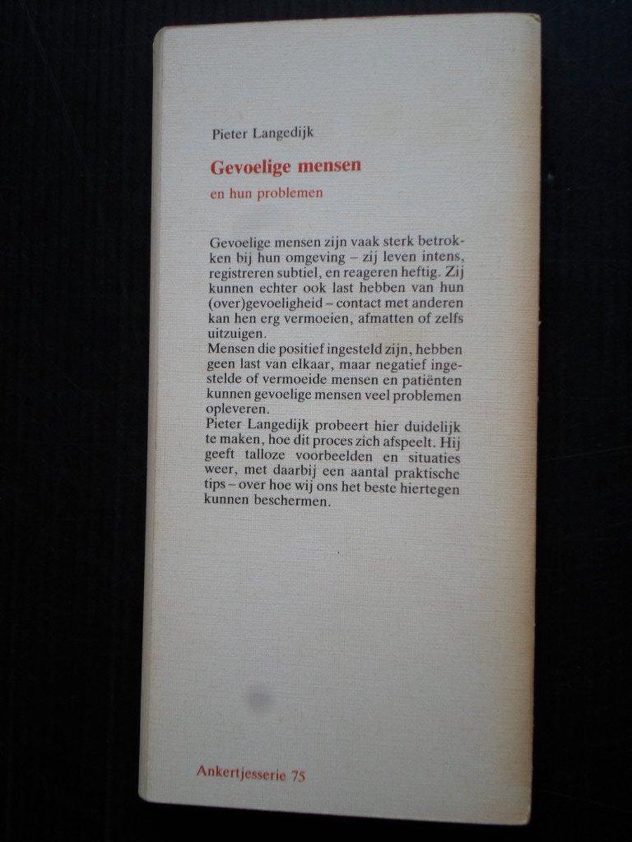 Gevoelige mensen en hun problemen - back cover