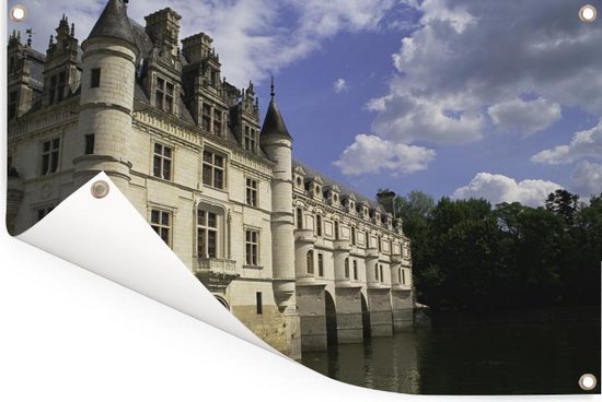 Nuages au-dessus du Kasteel de Chenonceau Poster Jardin 60x40 cm - petit - Toile de jardin / Toile d'extérieur / Peintures d'extérieur (décoration de jardin)