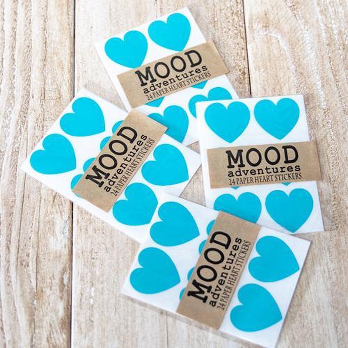 Hart Stickers Blauw 96 Hartvormige Stickers