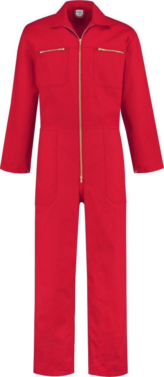 EM Workwear kinderoverall pol/kat Rood met verdekte ritssluiting maat 86