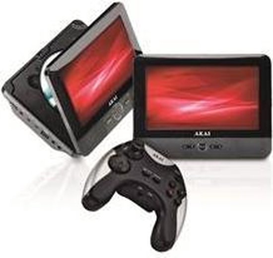 Akai APD712TG - Portable DVD-speler met 2 schermen - 7 inch - Zwart