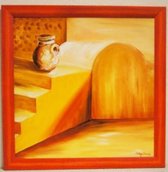 Schilderij  Dalia Bersano met 1 pot 56 CM X 56 CM