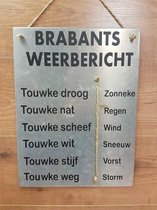 Zinken tekstbord Brabants weerbericht - blank zink - 20x30 cm. - weerstation - tuin