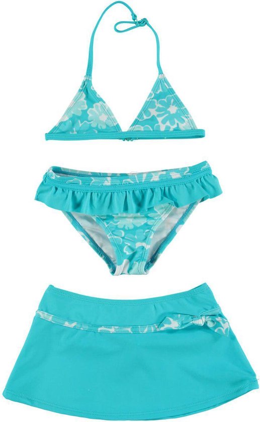 Losan zwemkleding Bikini met rokje turkoise gebloemd Maat 104