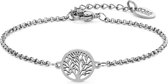 CO88 Collection Inspirational 8CB 90404 Bracelet en acier avec pendentif - Arbre de vie 10 mm - Longueur 16,5 + 3 cm - Couleur argent