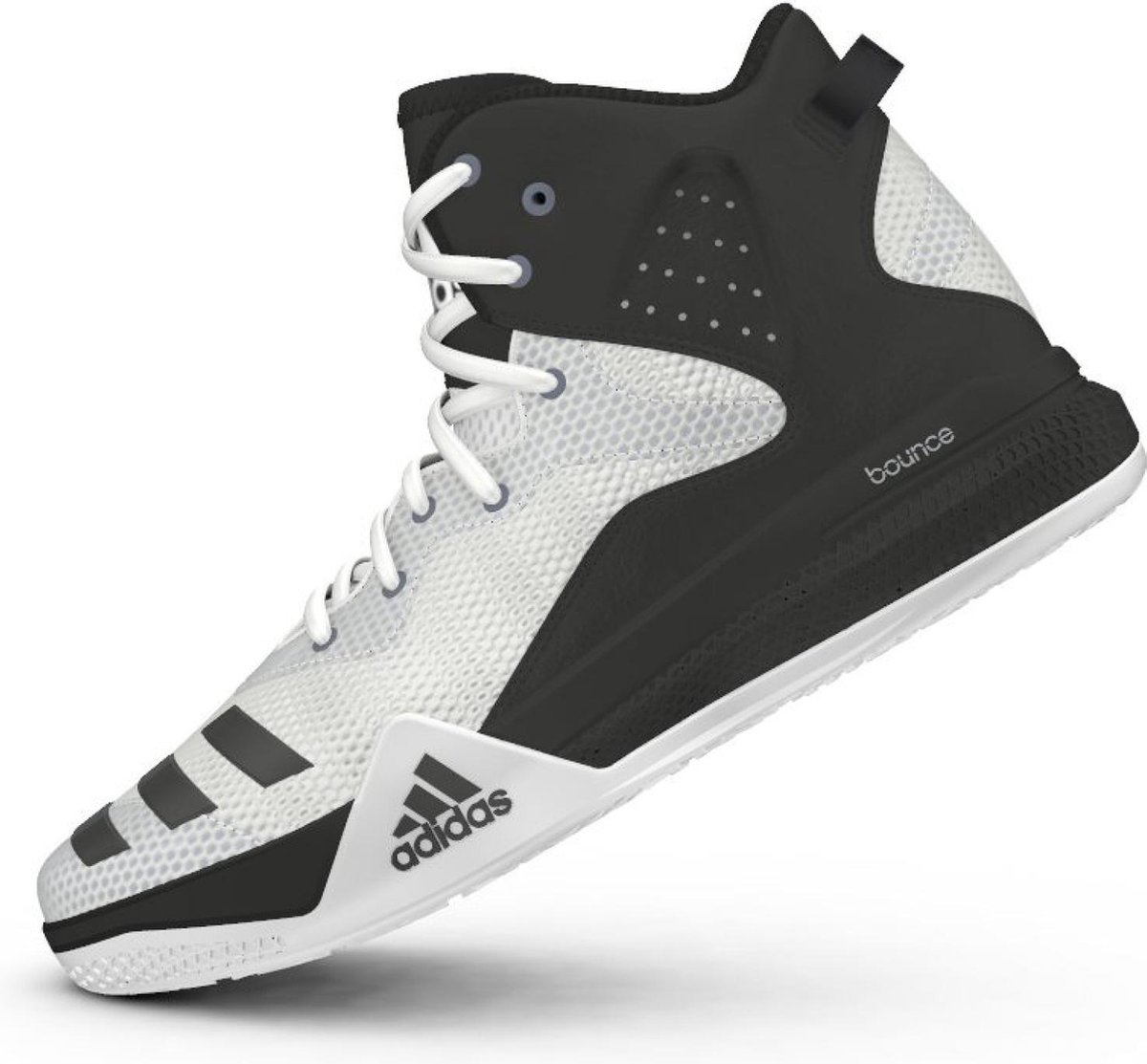 adidas DT BBall Mid basketbalschoen - Heren - Zwart;Wit - 11 | bol.com