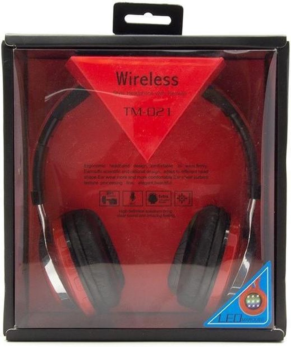 Wireless Headphone Led marquee TM-021 Rood