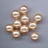 Perles de verre rondes - 8 mm - Or clair - 100 pièces