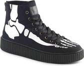 EU 38 = US 6 | SNEEKER-252 | 1 1/2 PF Round Toe Lace-Up Front High Top Creeper Sneaker,